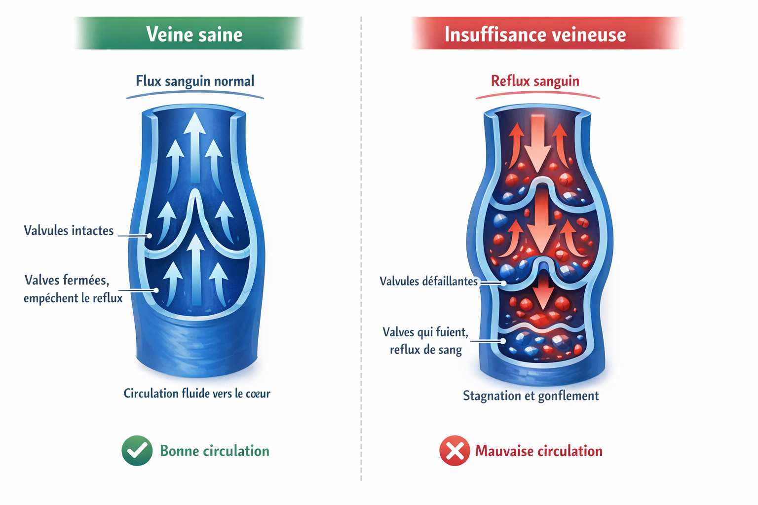 Comparaison des veines saines et defaillantes libellasocks.com